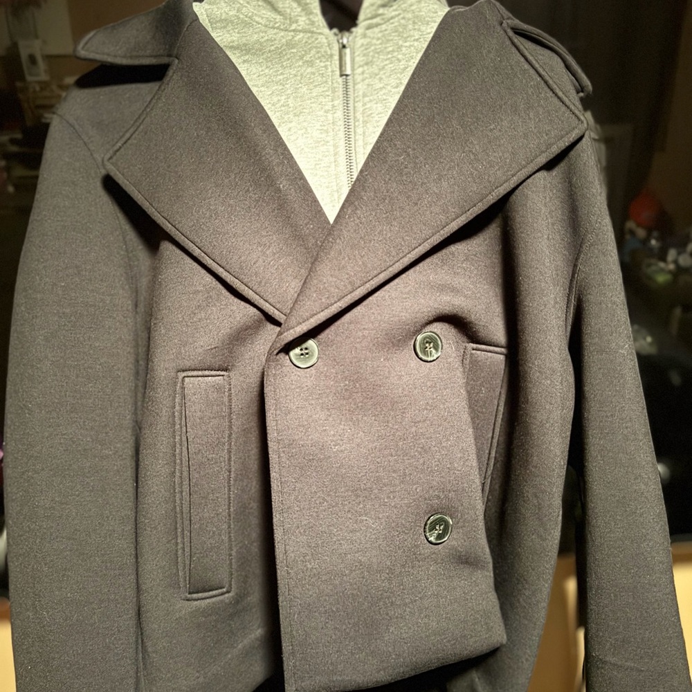 Rebecca Minkoff Charcoal Peacoat with Light Gray Hoodie